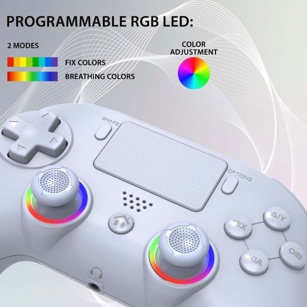 Manett - PS4 - Trådlös - LED RGB - PC