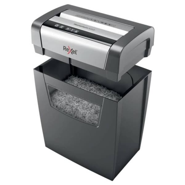 Pappersförstörare - Rexel - Momentum X410 - P4 - 10 ark - 23L - Svart