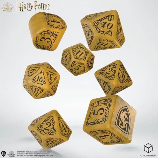 Harry Potter terninger HUFFLEPUFF MODERN TERNINGE SÆT - GUL (7) Q WORKSHOP