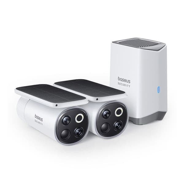 Overvågningskamera Kit - BASEUS - 2x Kameraer - 3K - 16GB - Solpanel - IP67