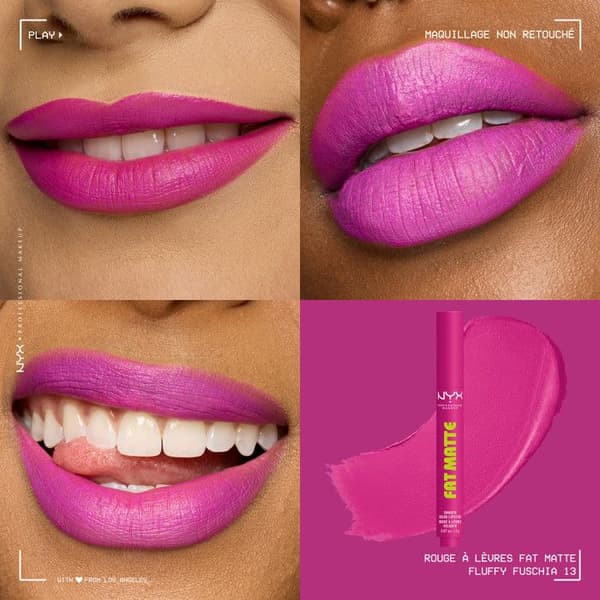 NYX Professional Makeup Fat Matte Læbestift Mat Cremet Fluffy Fuchsia