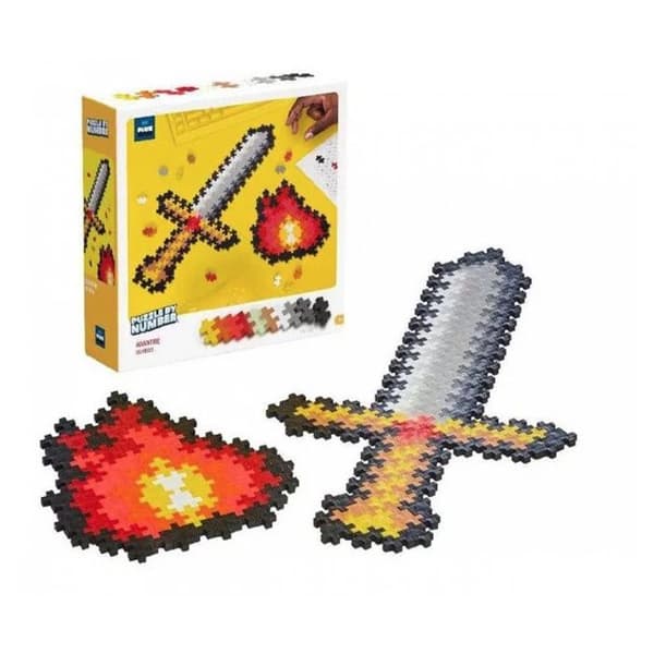 Kit 250 bitar Mini Puzzle by numbers äventyrstema - Plus Plus