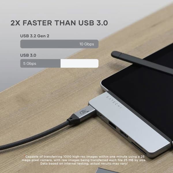 USB-C-hubb - Satechi - Surface Pro 9 - 6 portar - HDMI - Elegant design