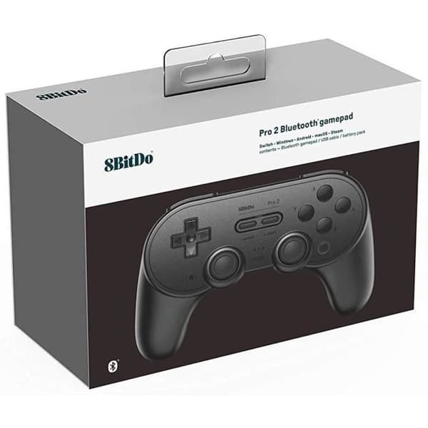 Bluetooth trådlös handkontroll - 8bitDo Pro2 Black Edition - Switch, PC, Android, Raspberry Pi