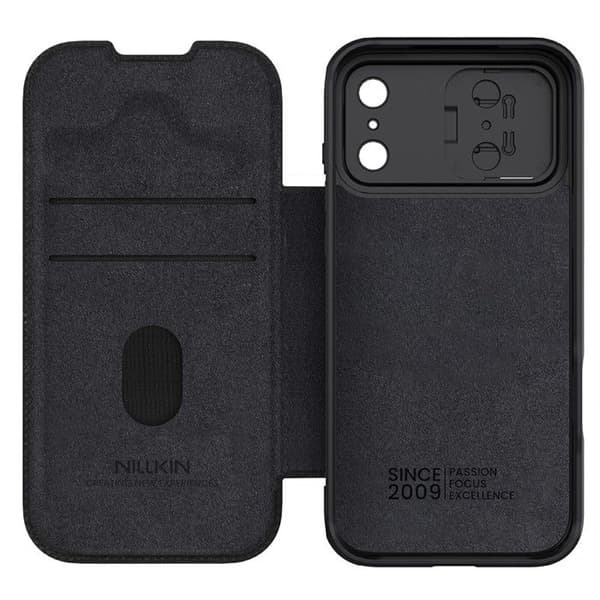iPhone 17 Pro Cover - Læder/PU, Sort, Med Kortholder Sort