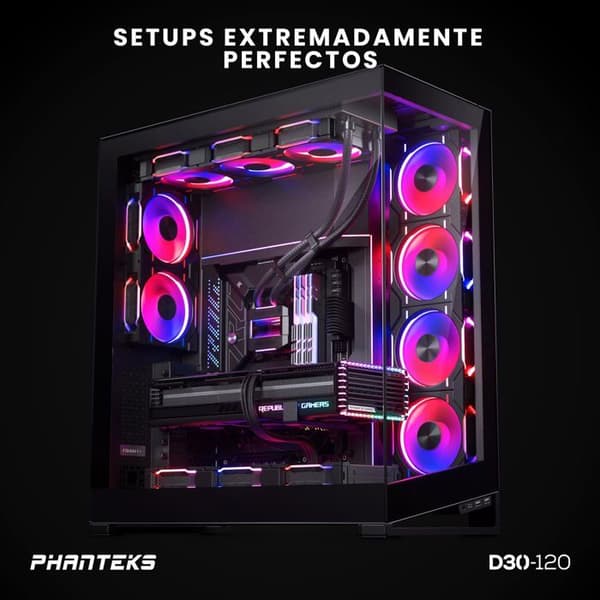 Fläkt - PHANTEKS - D30 PWM - 120 mm - D-RGB - Hög lufttryck