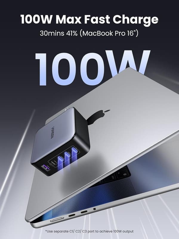 UGREEN 100W USB C-lader Nexode 5-Port GaN-lader