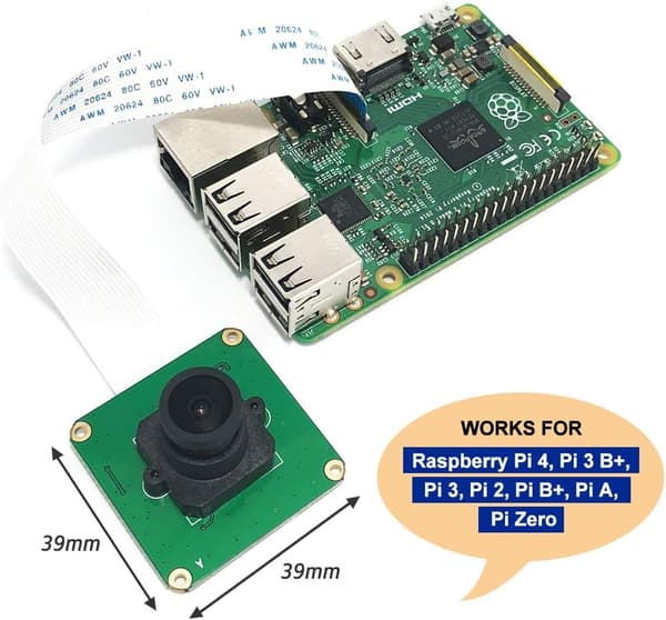 RPI vidvinkelkameramodul OV5647 til Raspberry Pi3 B+/PI3/PI2/PI B+/PI A/PI ZERO