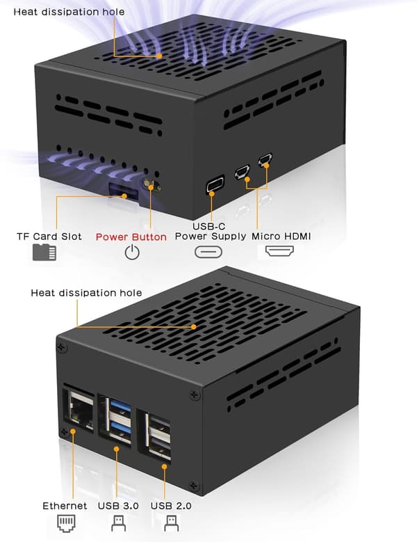 NÖRDIC Raspberry Pi 5-chassi med stöd för PCIe M.2 NVMe SSD