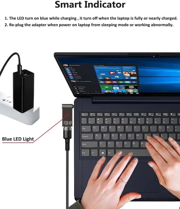 USB-C Laptop Charging Adapter DC 4.5 x 3.0mm 100W PD for HP