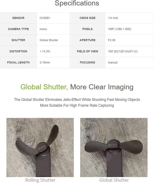 Waveshare SC3336 3MP Camera Module (B), with High Sensitivity, High SNR, and Low Light Performance,