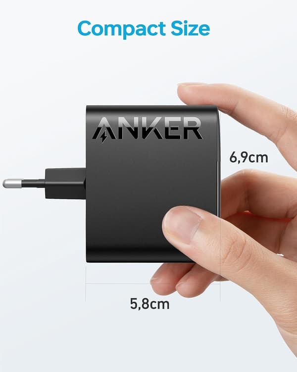 Anker 100W USB C-lader, PIQ 3.0 Kompakt Hurtiglader