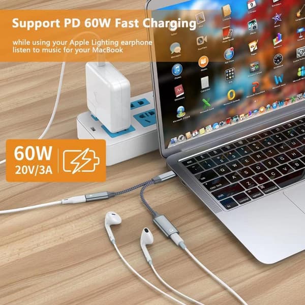 NÖRDIC USB-C til Lightning LYD og PD60W lading