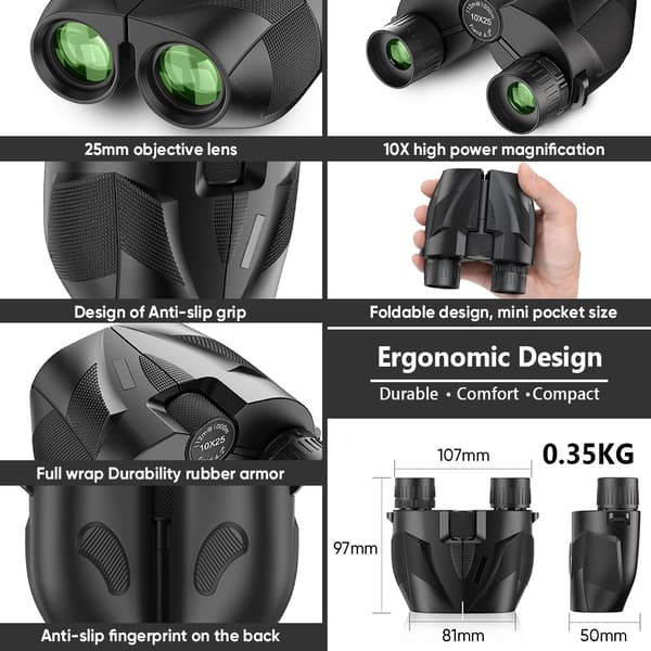 APEXEL 10x25 High Powered Zoom Mini Kikkert
