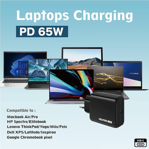 NÖRDIC Väggladdare USB-C PD65W Nano