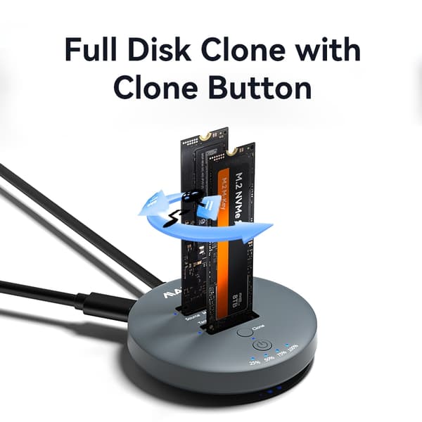 Maiwo K3026AN USB3.2 NVMe M.2 SSD klone dokkingstasjon