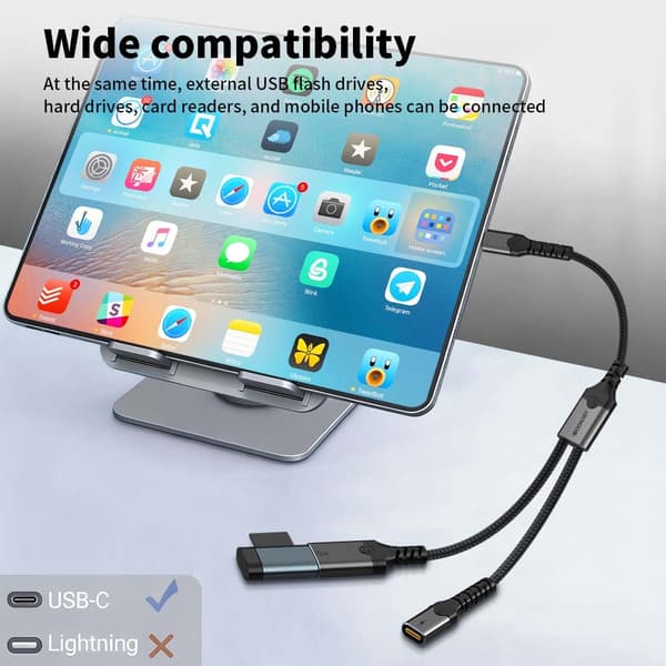NÖRDIC USB-C-keskitin 1xUSB-C PD60W ja 1xUSB-C
