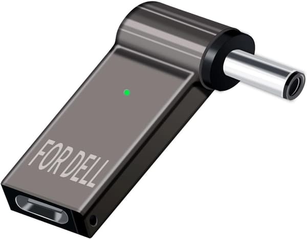 NÖRDIC USB-C–kannettavan lataussovitin, USB-C–DC-liitin, 100 W PD, DC 4,5 × 3,0 mm DELLille