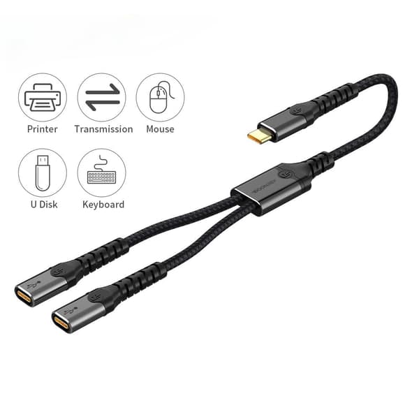 NÖRDIC USB-C-keskitin 1xUSB-C PD60W ja 1xUSB-C