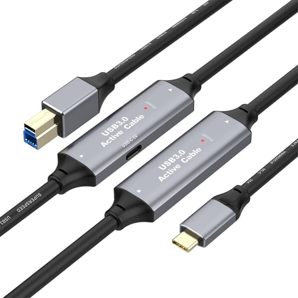 NÖRDIC USB 3.0-kabel USB C til USB B 5 Gbps 5 m USB-skriverkabel
