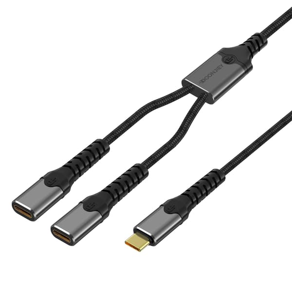 NÖRDIC USB-C Hub USB-C til 1xUSB-C PD140W og 1xUSB-C