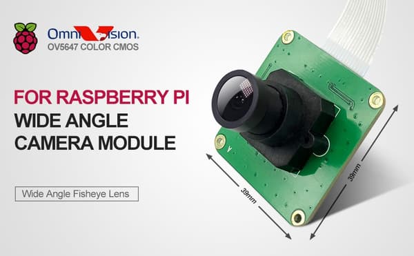 RPI vidvinkelkameramodul OV5647 til Raspberry Pi3 B+/PI3/PI2/PI B+/PI A/PI ZERO