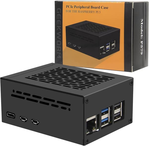 NÖRDIC Raspberry Pi 5 -kotelo tukee PCIe M.2 NVMe SSD -levyä