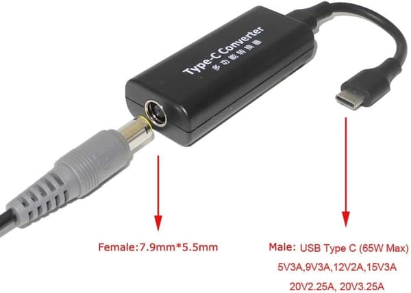NÖRDIC USB-C till DC 7.9x5.5mm adapter