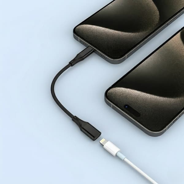 NÖRDIC USB-C hann til Lightning hunn adapter 15cm