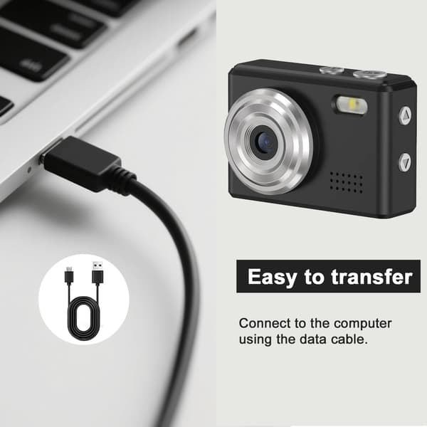 NÖRDIC Mini Digital Camera Keychain Tiny Pixel Hd 1080p Retro 0,96\" skærm