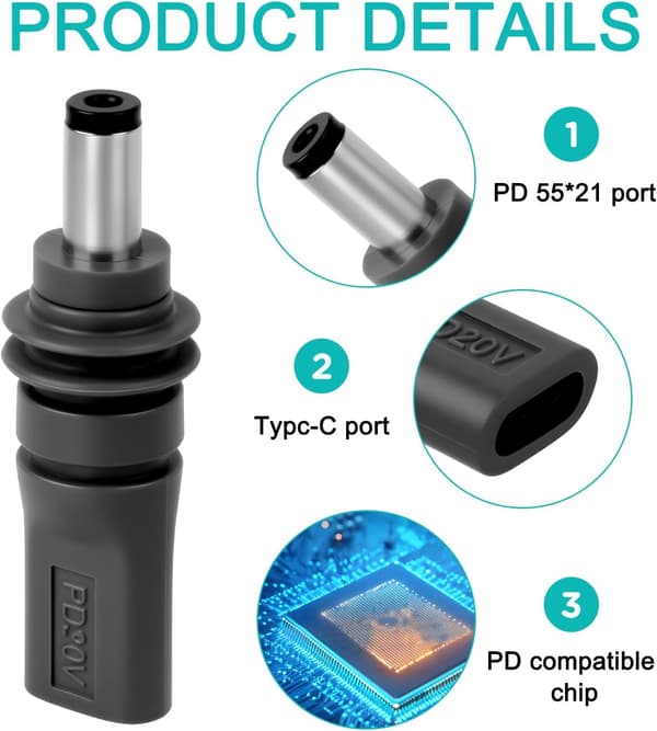 Starlink Mini -sovitin USB-C PD100W naaras DC 5.5x21mm vedenpitävä