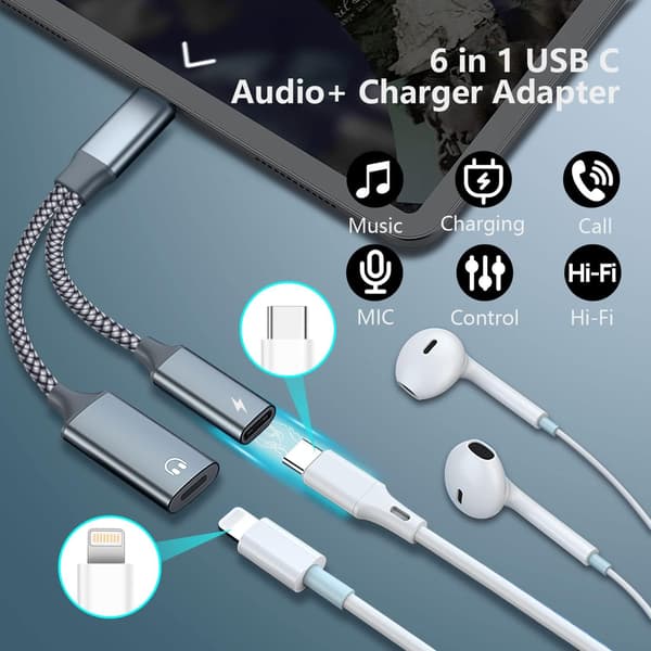 NÖRDIC USB-C till Lightning AUDIO och PD60W laddning