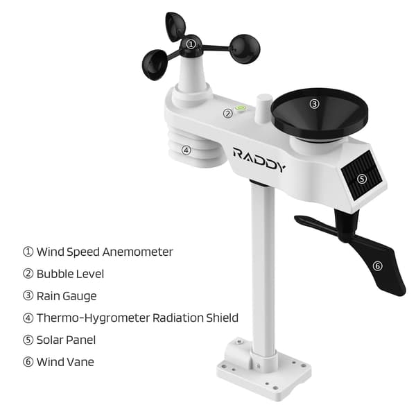 Profesjonell 13-i-1 Trådløs Værstasjon med Utendørssensor, Termometer, Barometer, Hygrometer, Vind- og Regnmåler