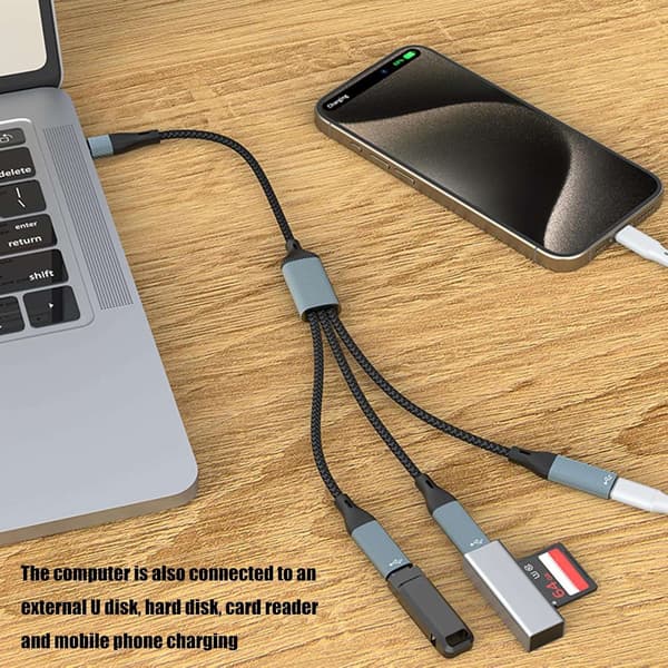 NÖRDIC USB-C Hubb USB-C till 3xUSB-C