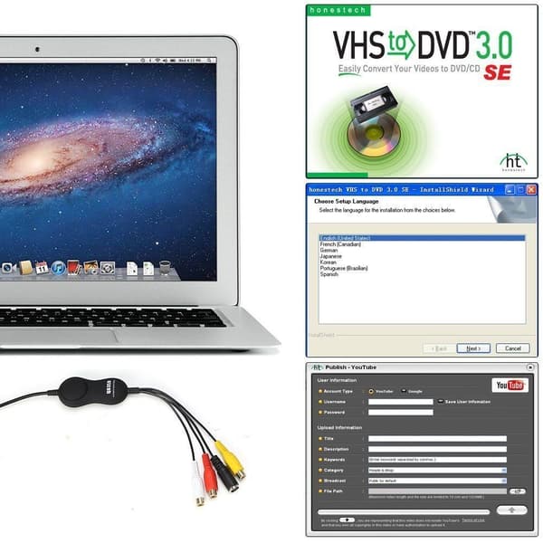Ezcap USB2.0 UVC Analog til Digital Video Capture USB-A og USB-C