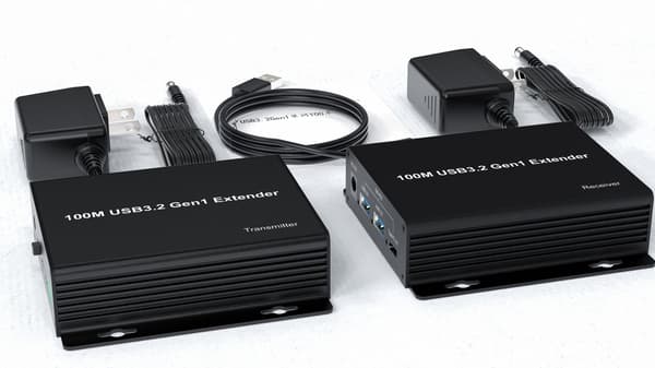 NÖRDIC USB3.2 Extender 5Gbps 2xUSB-A + 2xUSB-C opptil 100m