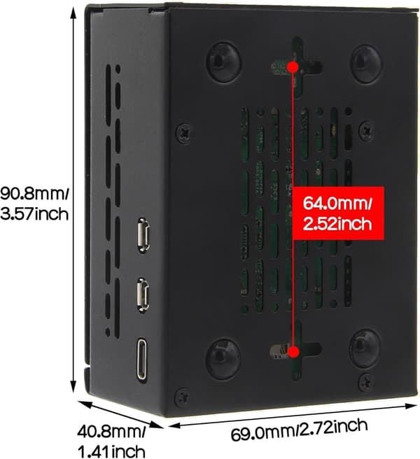 NÖRDIC Raspberry Pi 5 -kotelo tukee PCIe M.2 NVMe SSD -levyä