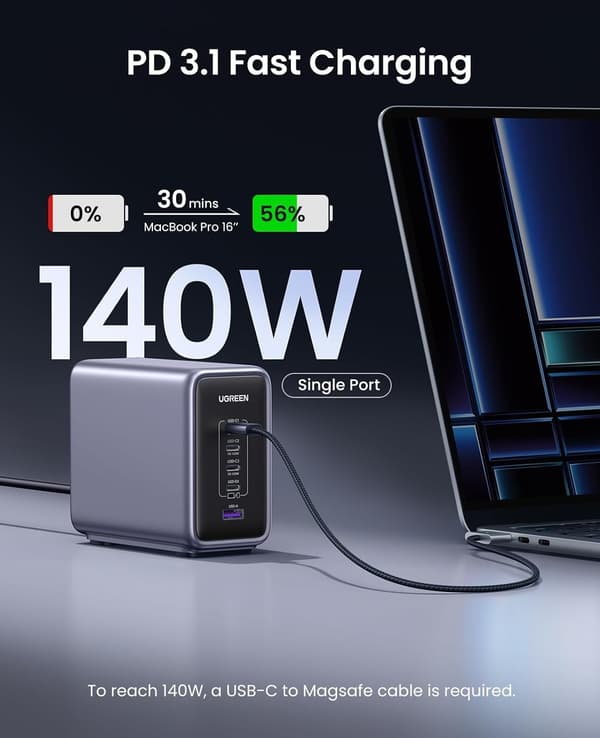 UGREEN Nexode 5-port PD 3.1 300W lader
