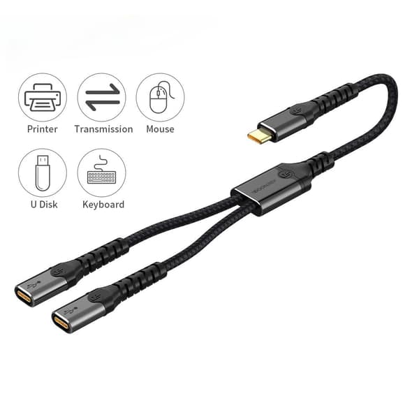 NÖRDIC USB-C Hubb till 1xUSB-C PD60W och 1xUSB-C