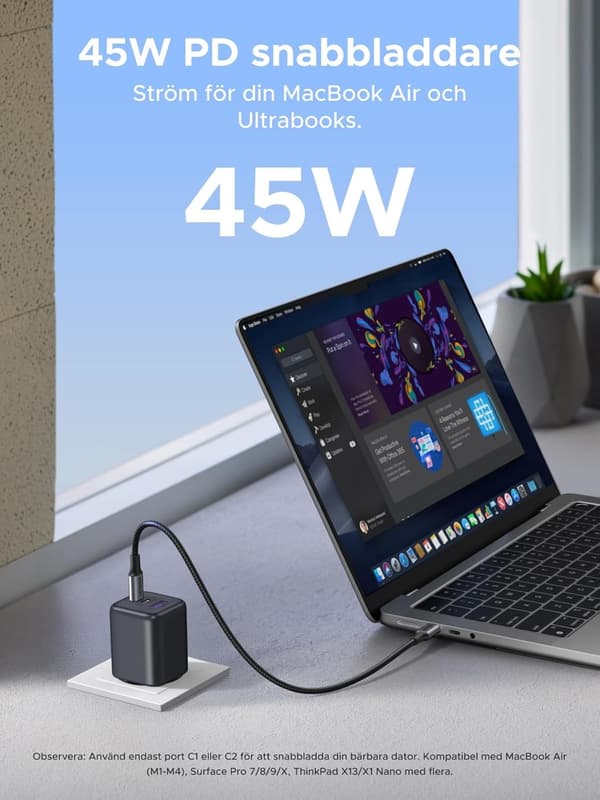 UGREEN 45W USB C Oplader 3-Port, PPS Hurtigoplader