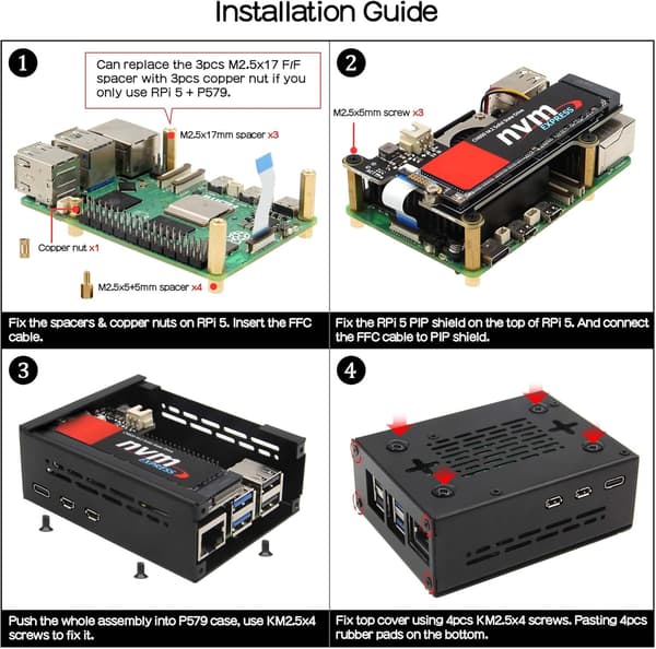 NÖRDIC Raspberry Pi 5-chassi med stöd för PCIe M.2 NVMe SSD