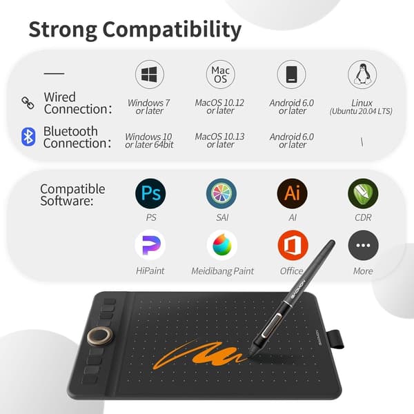 Bluetooth Graphics Tablet 8 Buttons