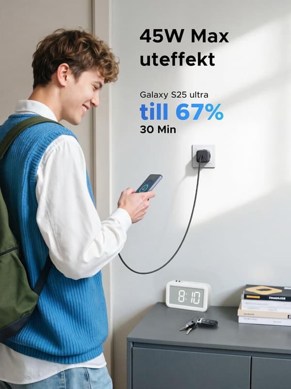 UGREEN USB-C-lader 45 W PPS GaN hurtiglader PD-laderadapter