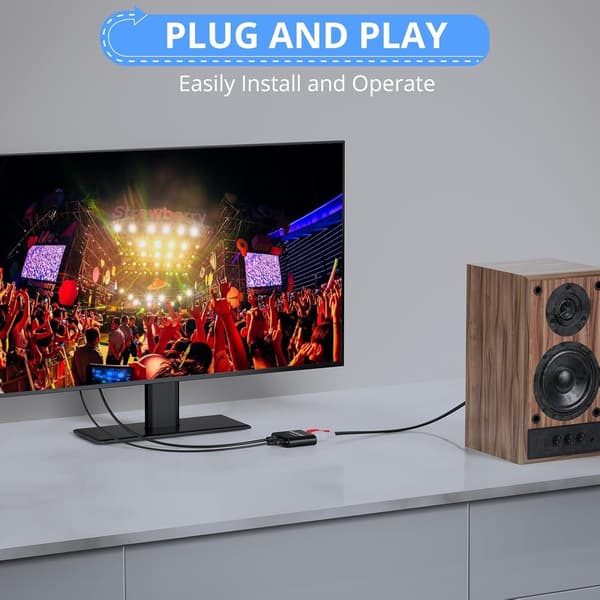 Digital til Analog Lydkonverter, 192kHz Optisk til RCA, Optisk til 3.5mm DAC, SPDIF/Toslink