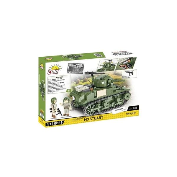 Byggset - COBI - M3 Stuart - 511 element - 2 figurer - Grön
