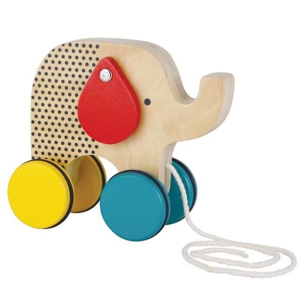 Jumping Jumbo Elephant Wood Pull Toy Litet Collage
