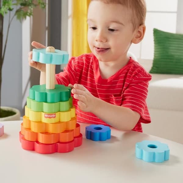 Fisher-Price-Ring Stacker med 10 träbitar HXT77