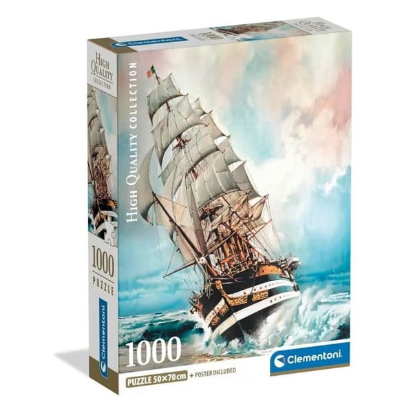 Pussel - CLEMENTONI - Amerigo Vespucci - 1000 bitar - Affisch Ingår - 50x70 cm