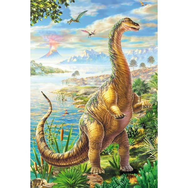 Pussel barn - SCHMIDT - 3 pussel med 48 bitar - Äventyr med dinosaurier - 3x48 bitar