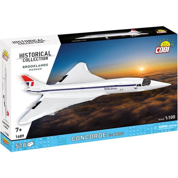 COBI 1689 - CONCORDE G-BBDG - BYGGSET - VIT FLYGPLAN